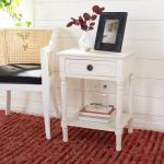 Distressed White Wood Veranda End Table