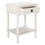 Distressed White Wood Veranda End Table