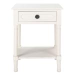 Distressed White Wood Veranda End Table