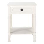 Distressed White Wood Veranda End Table