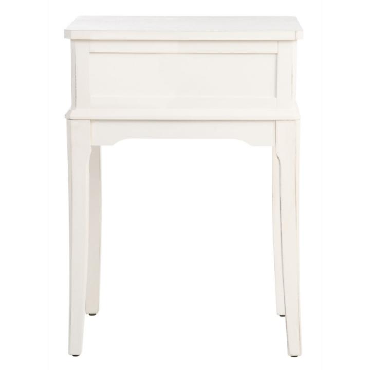 White Wood Opal 1-Drawer End Table