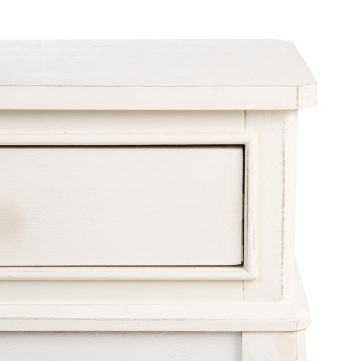 White Wood Opal 1-Drawer End Table