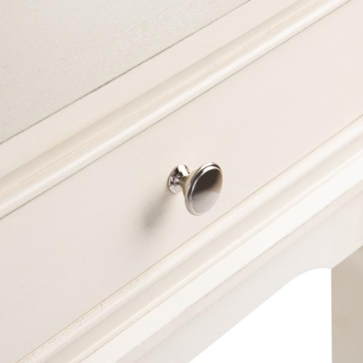 White Wood Opal 1-Drawer End Table