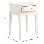White Wood Opal 1-Drawer End Table