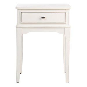 White Wood Opal 1-Drawer End Table
