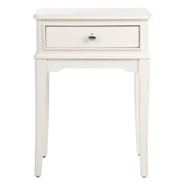 White Wood Opal 1-Drawer End Table