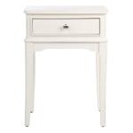 White Wood Opal 1-Drawer End Table