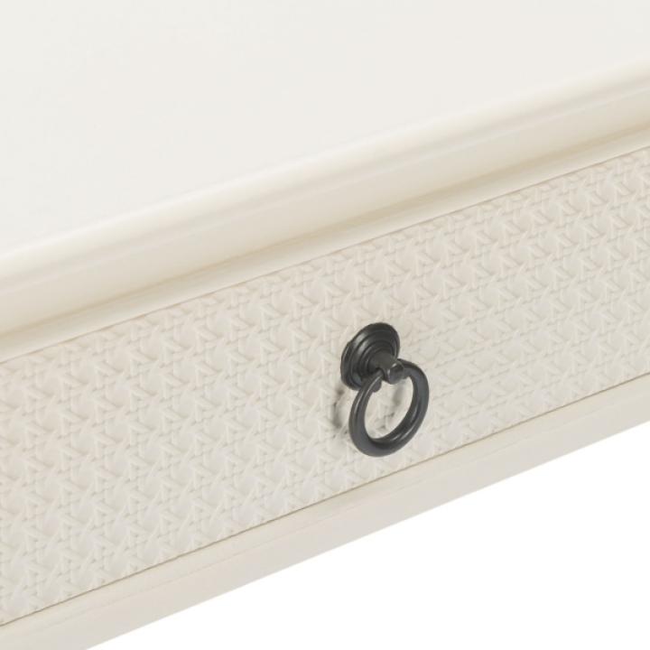 White Wood Natalia 1-Drawer End Table