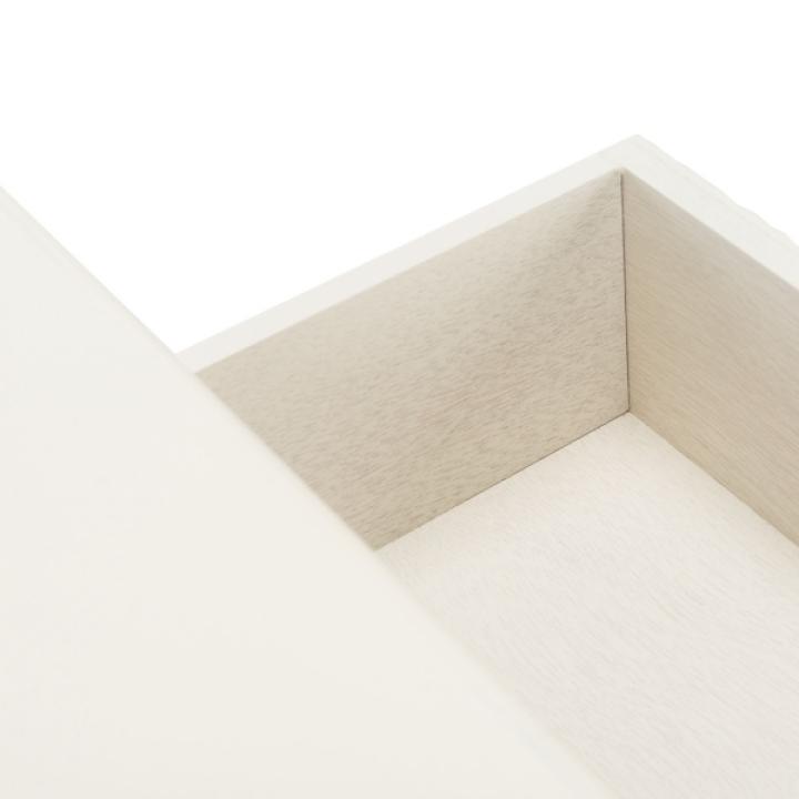 White Wood Natalia 1-Drawer End Table