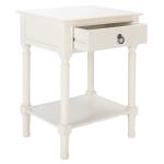 White Wood Natalia 1-Drawer End Table