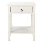 White Wood Natalia 1-Drawer End Table