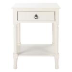 White Wood Natalia 1-Drawer End Table