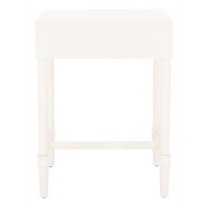 White Wood Stella 1-Drawer End Table