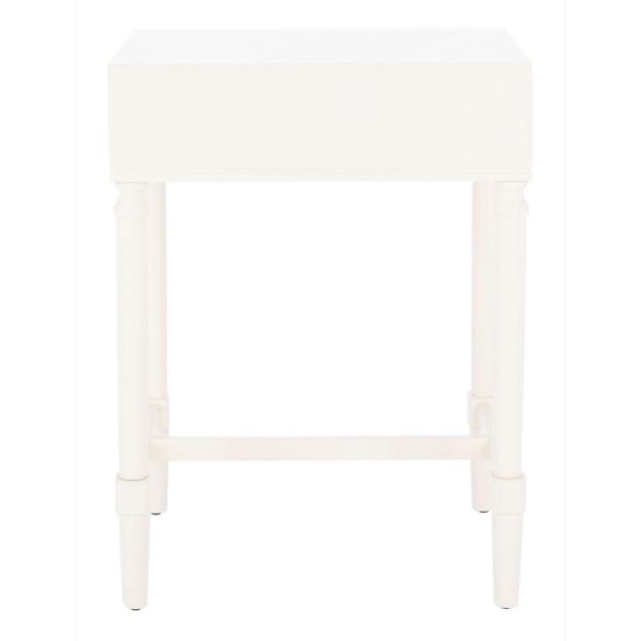 White Wood Stella 1-Drawer End Table