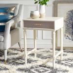 White Wood Stella 1-Drawer End Table