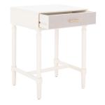 White Wood Stella 1-Drawer End Table