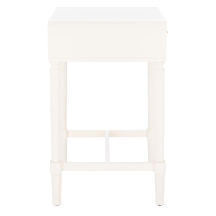 White Wood Stella 1-Drawer End Table