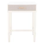 White Wood Stella 1-Drawer End Table