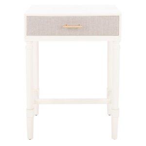 White Wood Stella 1-Drawer End Table
