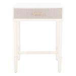 White Wood Stella 1-Drawer End Table