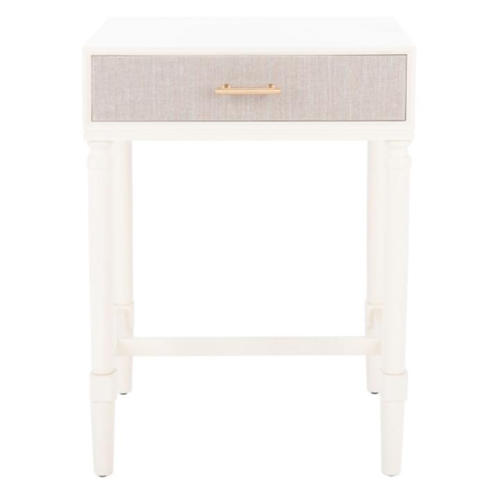 White Wood Stella 1-Drawer End Table