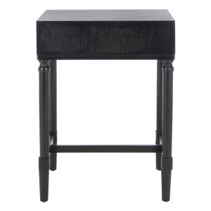 Black Wood Stella 1-Drawer End Table