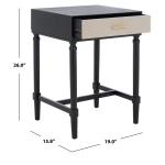 Black Wood Stella 1-Drawer End Table