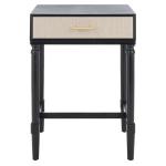Black Wood Stella 1-Drawer End Table