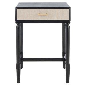 Black Wood Stella 1-Drawer End Table