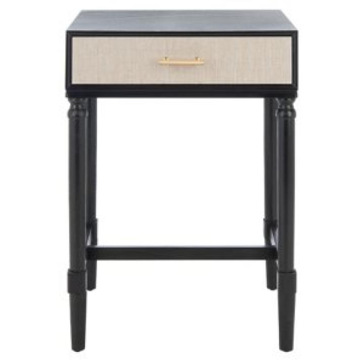 Black Wood Stella 1-Drawer End Table