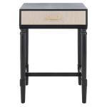 Black Wood Stella 1-Drawer End Table