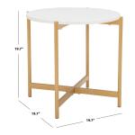 Gold Round Gertrude Accent Table
