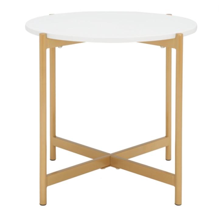 Gold Round Gertrude Accent Table