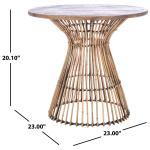 Honey Brown Rattan Irma Round Accent Table
