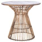 Honey Brown Rattan Irma Round Accent Table