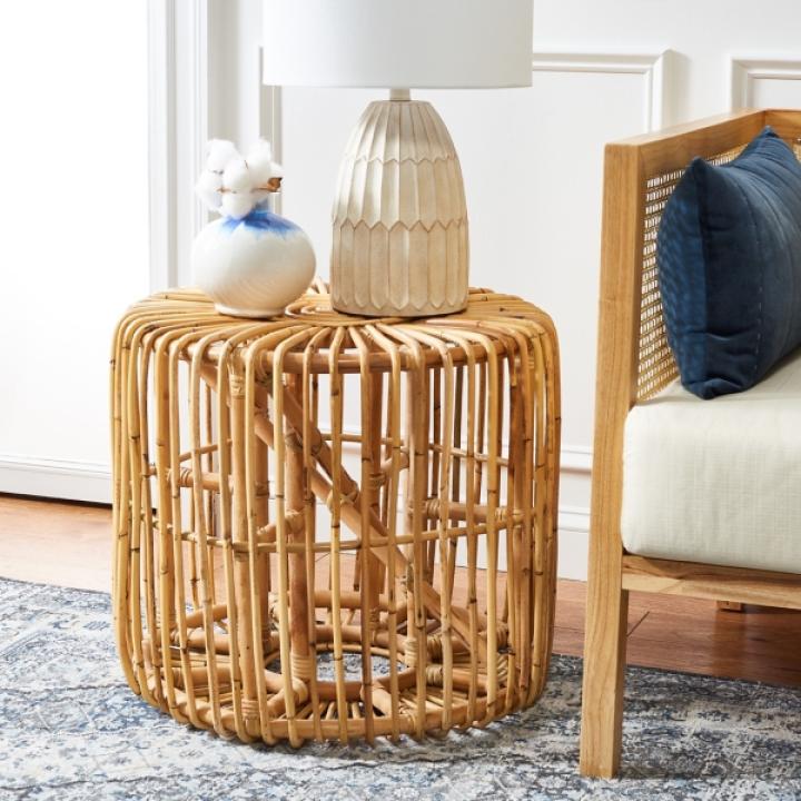 Natural Rattan Jade Accent Table
