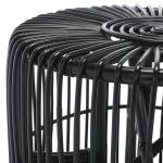 Black Rattan Jade Accent Table