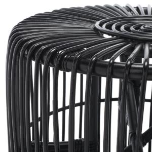 Black Rattan Jade Accent Table