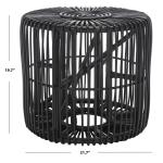 Black Rattan Jade Accent Table