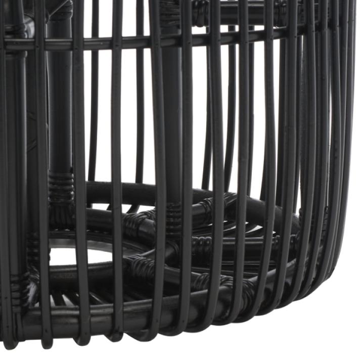 Black Rattan Jade Accent Table