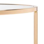 Glass Tabletop & Gold Metal Suzan Round Side Table