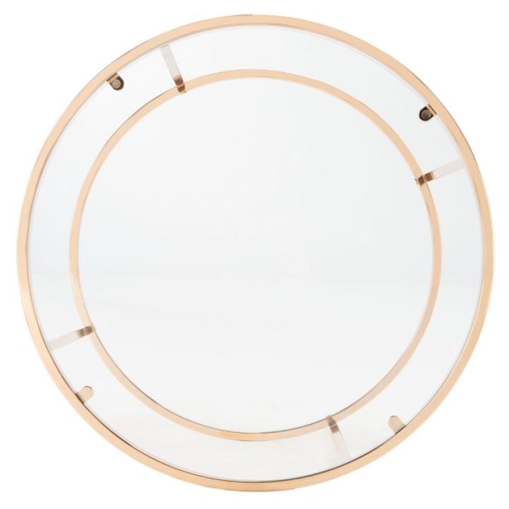 Glass Tabletop & Gold Metal Suzan Round Side Table