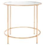 Glass Tabletop & Gold Metal Suzan Round Side Table
