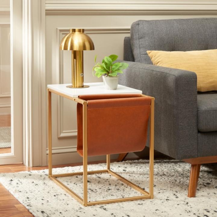 Gold Modern Bortola Accent Table