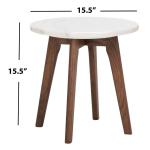 Marble and Walnut Round Mari Accent Table