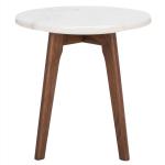 Marble and Walnut Round Mari Accent Table