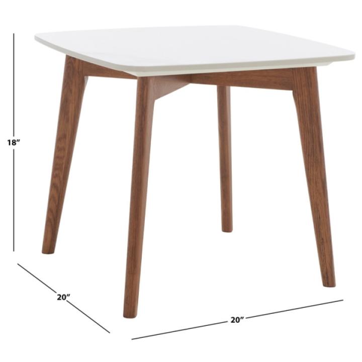 Square Ceramic Marble & Walnut Karin Accent Table