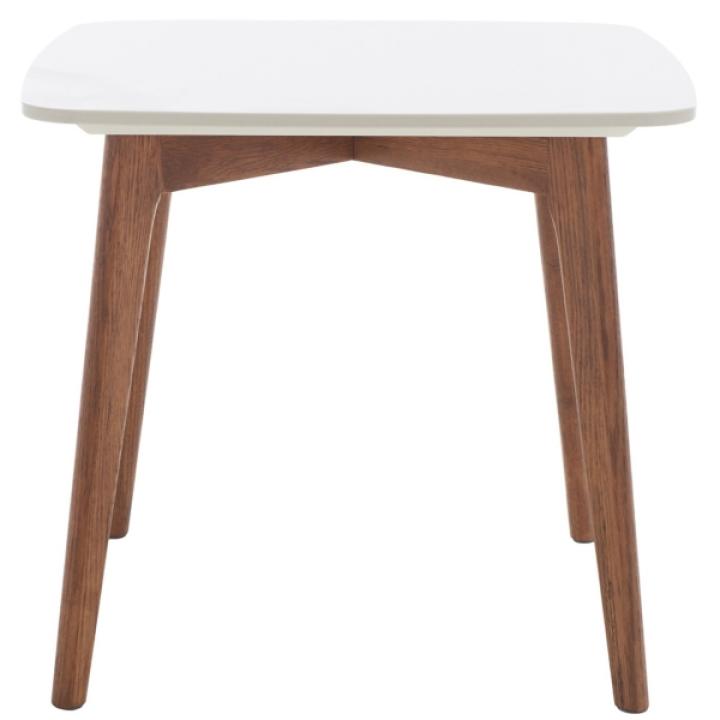 Square Ceramic Marble & Walnut Karin Accent Table