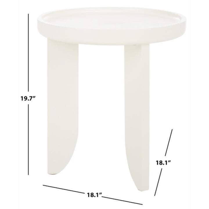 White Wood Elnora Accent Table