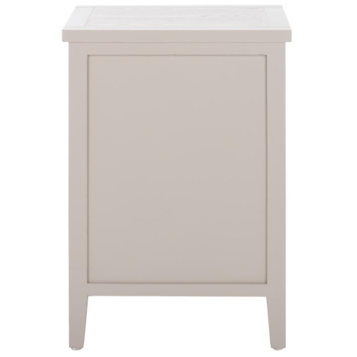 Gray Wood Woven Viola 2-Drawer End Table